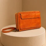 کیف دستی چرم طبیعی مدل (عسلی - فلوتر )