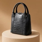 کیف دستی زنانه چرم طبیعی (طرح کروکو - رنگ مشکی)
