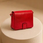 کیف دوشی زنانه چرم طبیعی (طرح لیزارد - رنگ قرمز)
