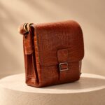 کیف دوشی چرمی سه بخش کروکو آوش چرم