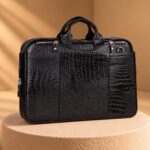 کیف اداری مردانه چرمی مشکی آوش چرم